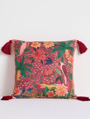 NEW!!! Farm Rio x Anthropologie Tassel Outdoor Pillow, $68.00